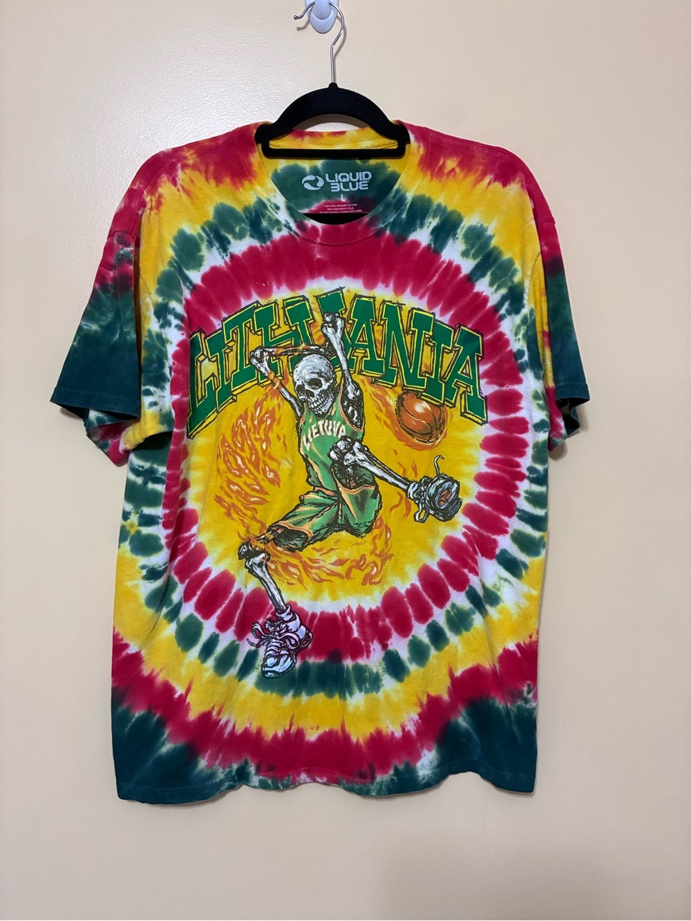 Lithuania Olympic Team 1996 Style Tie Dye Modern T-Shirt Mens L Grateful Dead